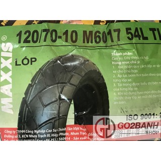 Vỏ Maxxis 120/70/10, 110-120/70/11 6017 vỏ trước/sau Vespa Primavera, Lx125/150 không ruột