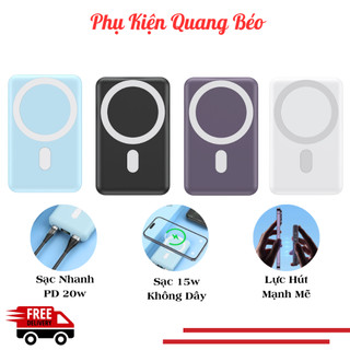 Sạc dự phòng không dây totu, sạc nhanh, thiết kế nhỏ gọn, nam châm hút, dung lượng 5000mah /10000mah - pin sạc không dây