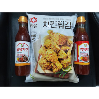 Combo bột chiên gà 1kg và sốt gà chiên rán 440g Hàn Quốc - 치킨 튀김가루과 양념 치킨소스