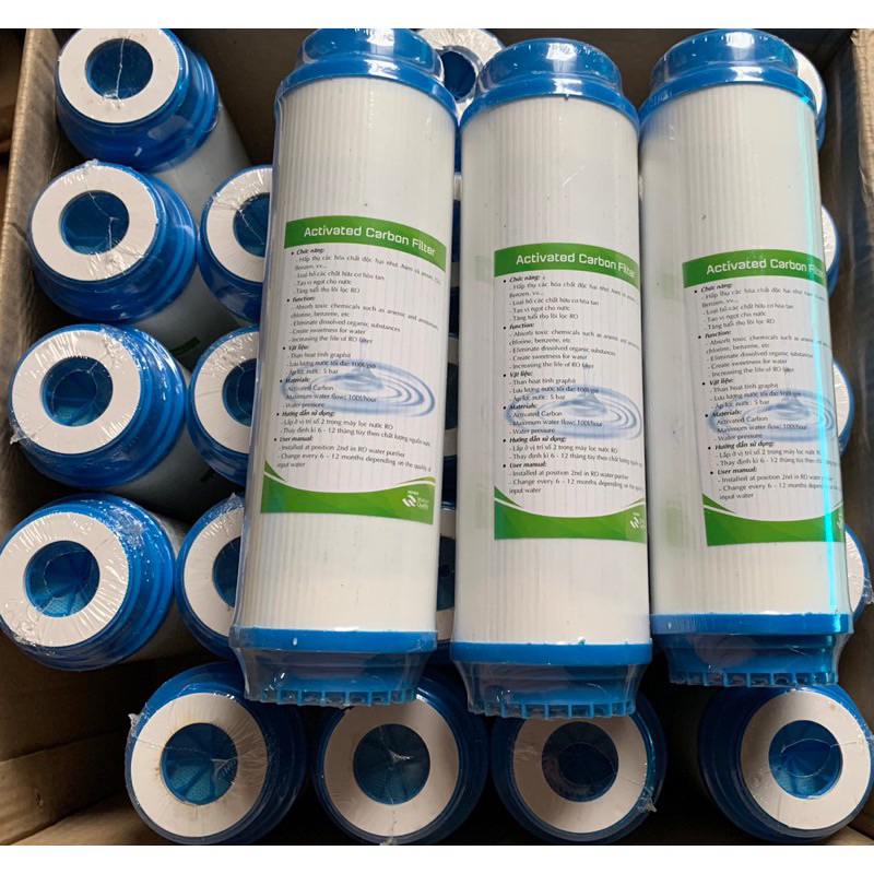 combo 10 lõi lọc than hạt UDF( lõi lọc nước số 2) cho máy lọc nước ro, dùng cho cốc cũ ngày xưa lắp không vừa