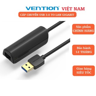 Cáp chuyển đổi USB to RJ45/LAN Vention, dài 15 cm hỗ trợ tốc độ 100/1000mbps