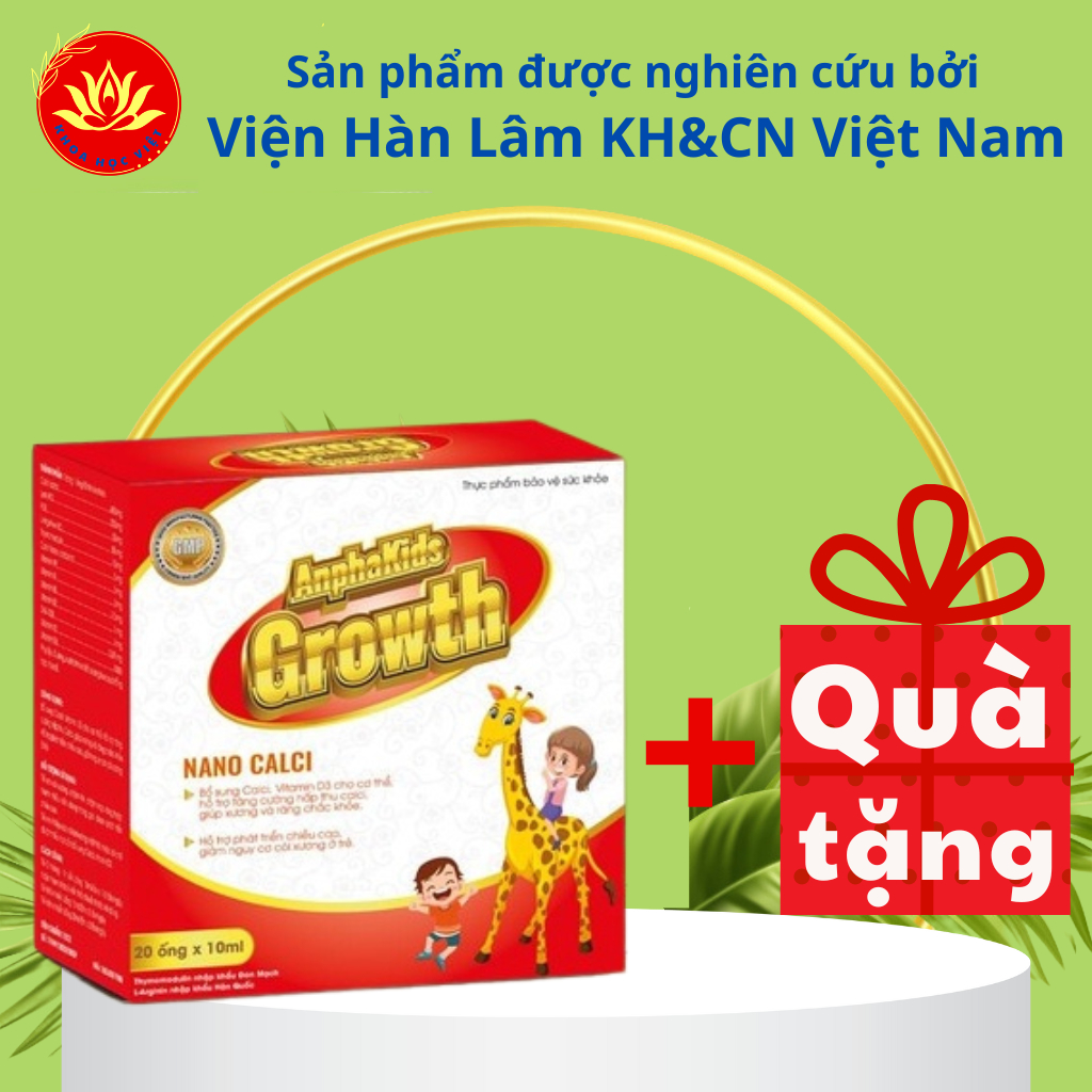 (Mua 5 tặng 1)Nano Canxi AnphaKids Growth Viện Hàn Lâm - Tăng Chiều Cao Cho Bé