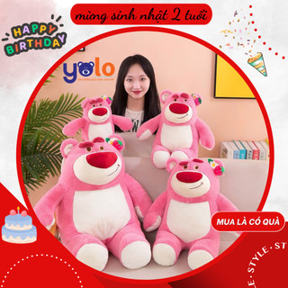 Gấu bông gấu dâu ngồi hồng .thú nhồi bông cao cấp hàng quảng châu nhập khẩu