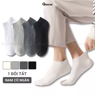 Tất vớ nam cổ ngắn trơn màu cao cấp GOMTAT, chất liệu cotton khử mùi, mềm mại, hút ẩm thoáng khí - NT2-FIVE-2005-1DOI