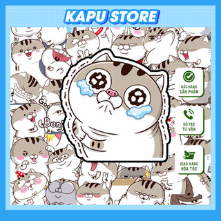 Set 50 cái Sticker Ami Bụng Bự chống nước, Hình dán mèo Ami cute, Decal Ami dán vali, điện thoại, mũ bảo hiểm KAPU STORE
