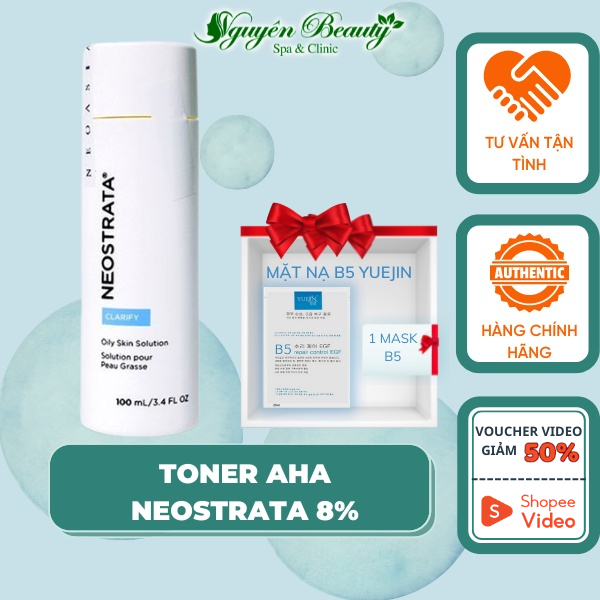 [săn - voucher video 50k] Toner NEOSTRATA Clarify Oily Skin Solution AHA 8% 100ml