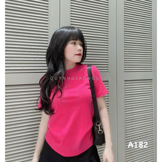 Áo phông cotton hồng thêu we ảnh thật