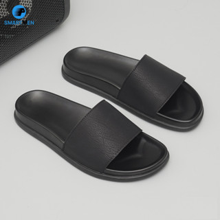 Dép nam quai ngang Da cao cấp SMARTMEN DC-11 Đen