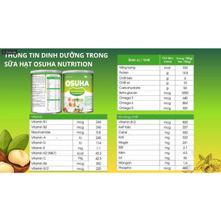 Sữa hạt dinh dưỡng Osuha - Nutrition