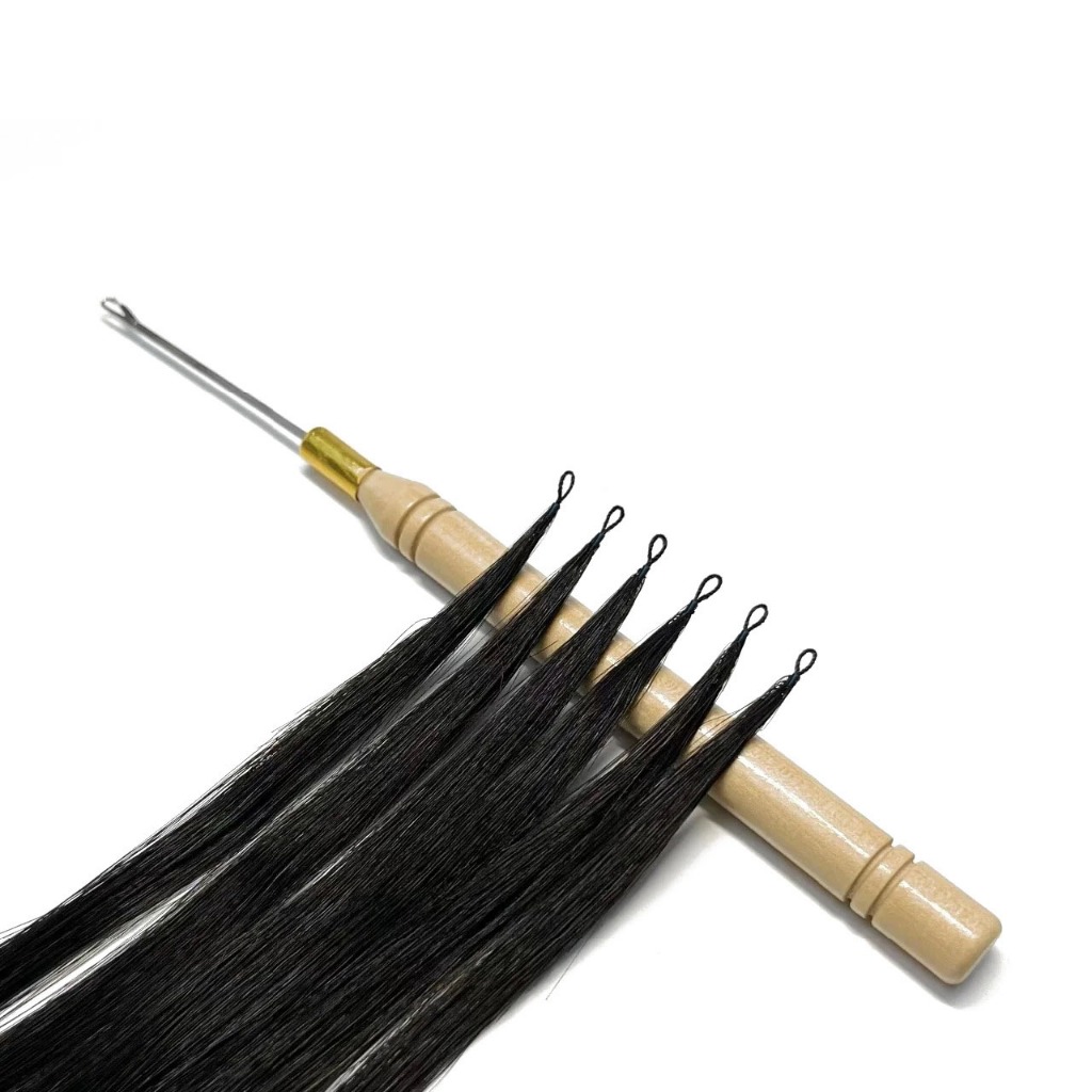 Tóc lông vũ tóc thật 100%, tóc nối lông vũ chất tóc tự nhiên chiều dài 40 - 70cm