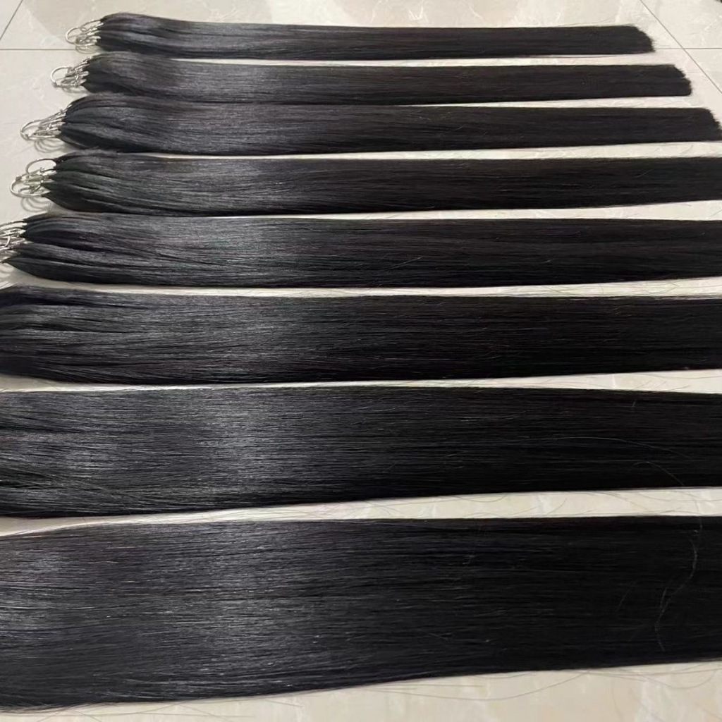 Tóc lông vũ tóc thật 100%, tóc nối lông vũ chất tóc tự nhiên chiều dài 40 - 70cm