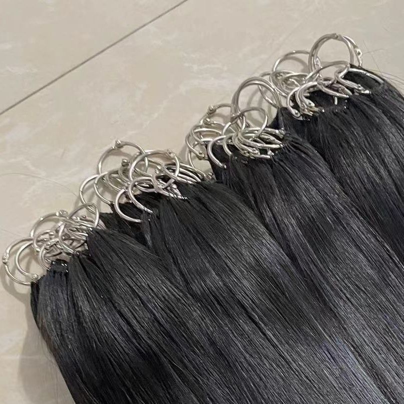 Tóc lông vũ tóc thật 100%, tóc nối lông vũ chất tóc tự nhiên chiều dài 40 - 70cm