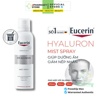 Xịt Khoáng EUCERIN Hyaluron Mist Spray cấp ẩm, giảm và ngăn ngừa nếp nhăn cho da nhạy cảm