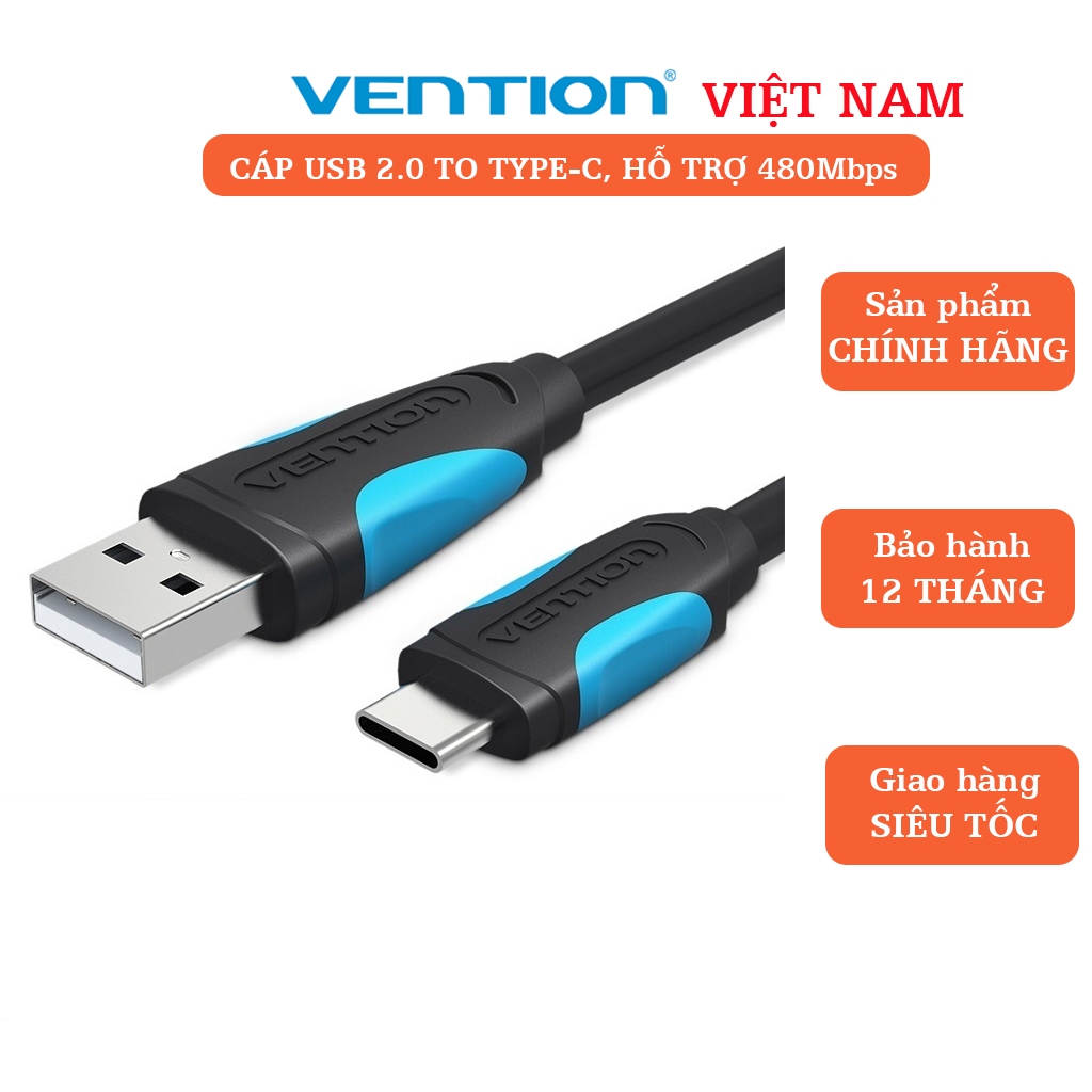 Dây Cáp USB 2.0 to Type - C Vention dài 1,5m