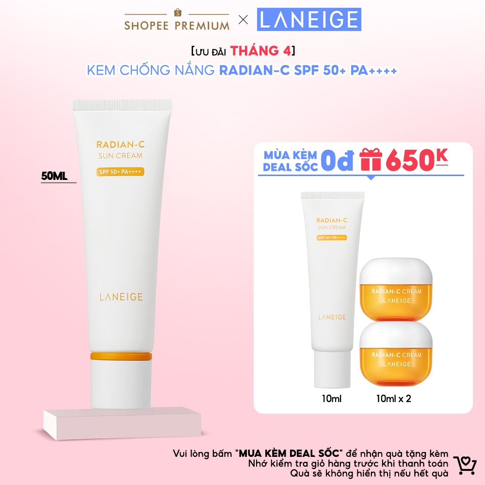 Kem chống nắng Laneige Radian-C Sun Cream SPF 50+ PA++++ 50ML