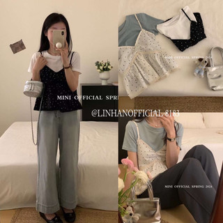 /𝙇𝙞𝙣𝙝𝙖𝙣𝙤𝙛𝙛𝙞𝙘𝙞𝙖𝙡/ áo 2 dây chấm bi peplum vni 2057 🇰🇷