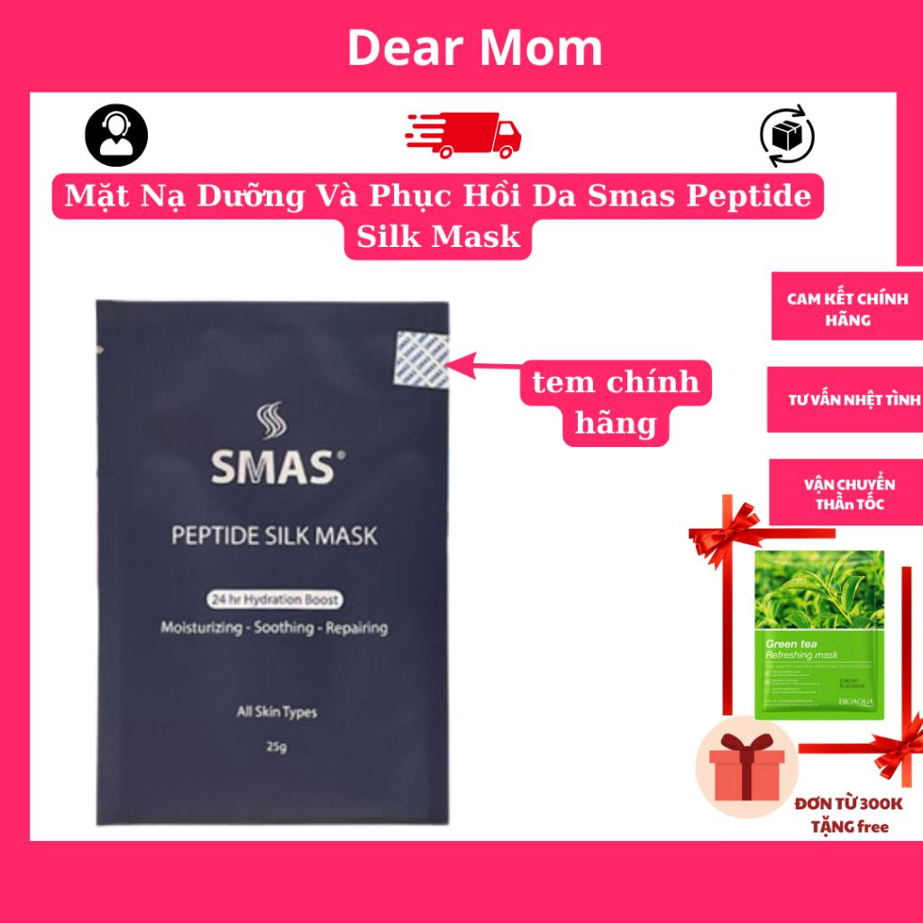 Smas Peptide Silk Mask Mặt Nạ Phục Hồi Cấp Ẩm Cao Cấp