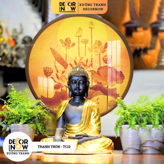 Đèn hào quang trúc chỉ in trang trí phòng thờ, tranh trúc chỉ bàn thờ xưởng tranh decornow xdcn-01