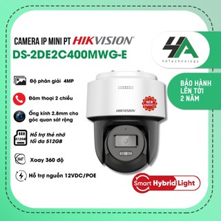 Camera IP 4MP Hikvision ngoài trời màu ban đêm, đàm thoại, xoay 360 C400 C200 (chính hãng)