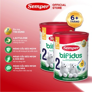 Combo 2 Sữa bột công thức Semper Bifidus số 2 400g/hộp