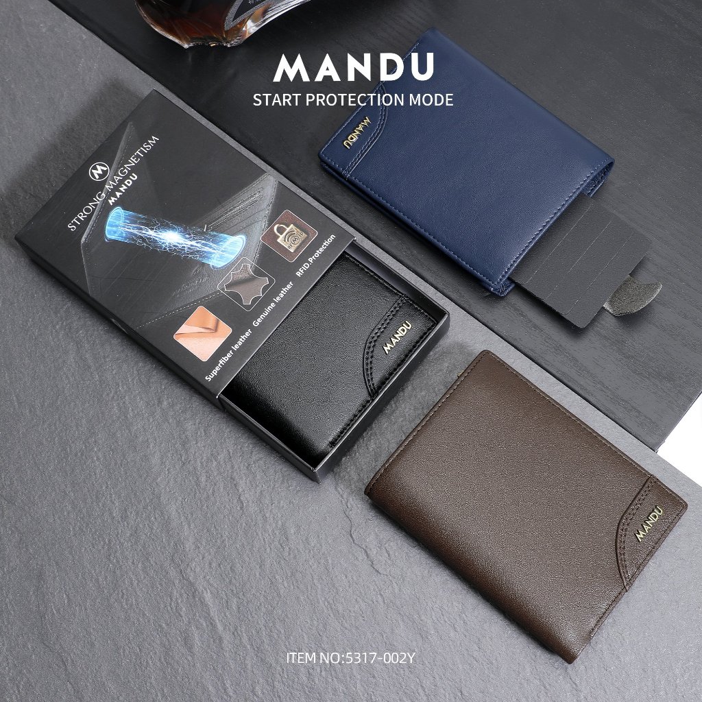 VÍ NAM CHỐNG TRỘM THẺ DÁNG ĐỨNG BO GÓC DA CAO CẤP 5317-002