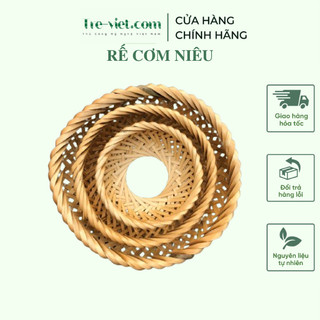 Rế tre đựng nồi đất - rế cơm niêu lót nồi - trang trí decor treo tường