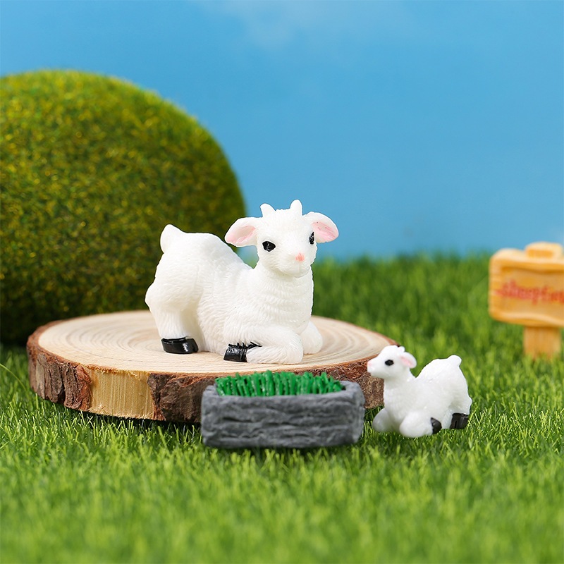 Mô hình cừu con mini. Trang trí tiểu cảnh