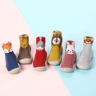 Giày Bún Chống Trượt Cổ Cao Hình Động Vật Cho Bé Tập Đi - Giày Bún Hình Thú Nhiều Màu Sắc