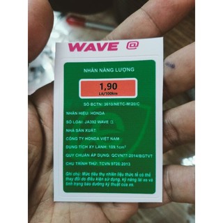 Tem nhãn dán năng lượng xe Wave