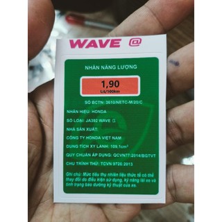 Tem nhãn dán năng lượng xe Wave