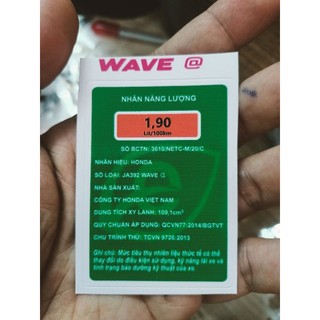 Tem nhãn dán năng lượng xe Wave