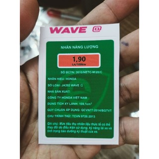Tem nhãn dán năng lượng xe Wave