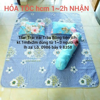 Nệm Cuộn Tấm Trải Sàn Chiếu Vải Mỏng Mát [ Size 1m8x2m dùng được từ 1~3 người nằm]