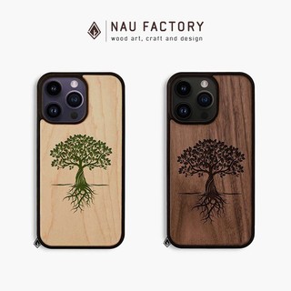Ốp lưng iPhone gỗ Maple, Walnut khắc laser tô màu thủ công 11/12/13/14/15 Pro Max NAU FACTORY – Cây