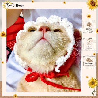 Mũ - Yếm len handmade cho mèo cute🧶🧵