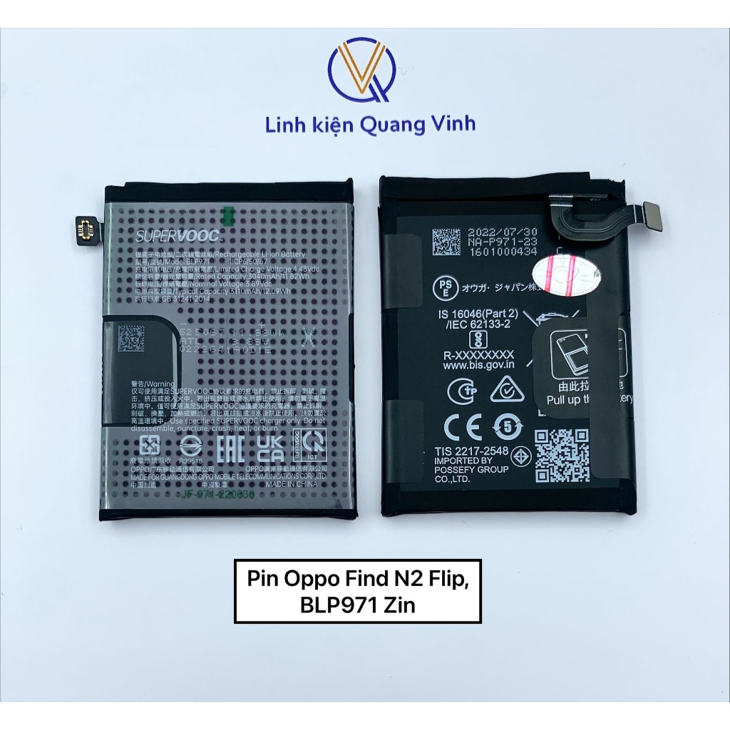 Pin Oppo Find N2 Flip, BLP971 Zin
