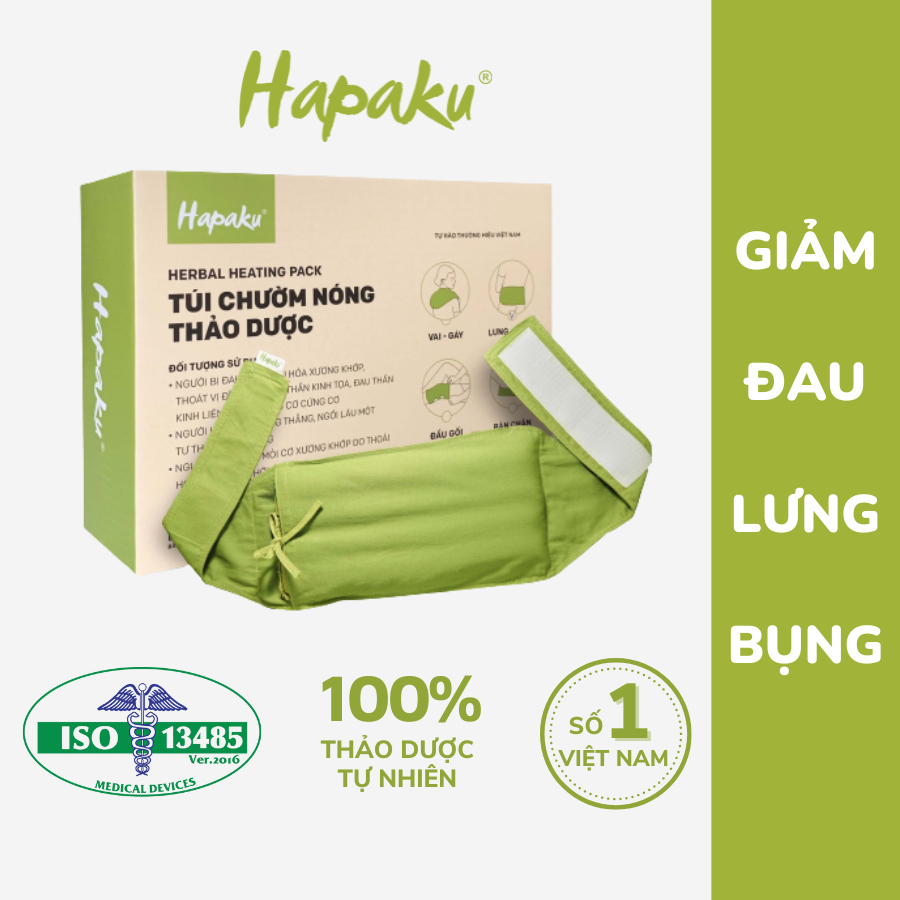 Túi Chườm Thảo Dược HAPAKU Chườm Nóng Giảm Đau Lưng Hông Làm Nóng Bằng Lò Vi Sóng