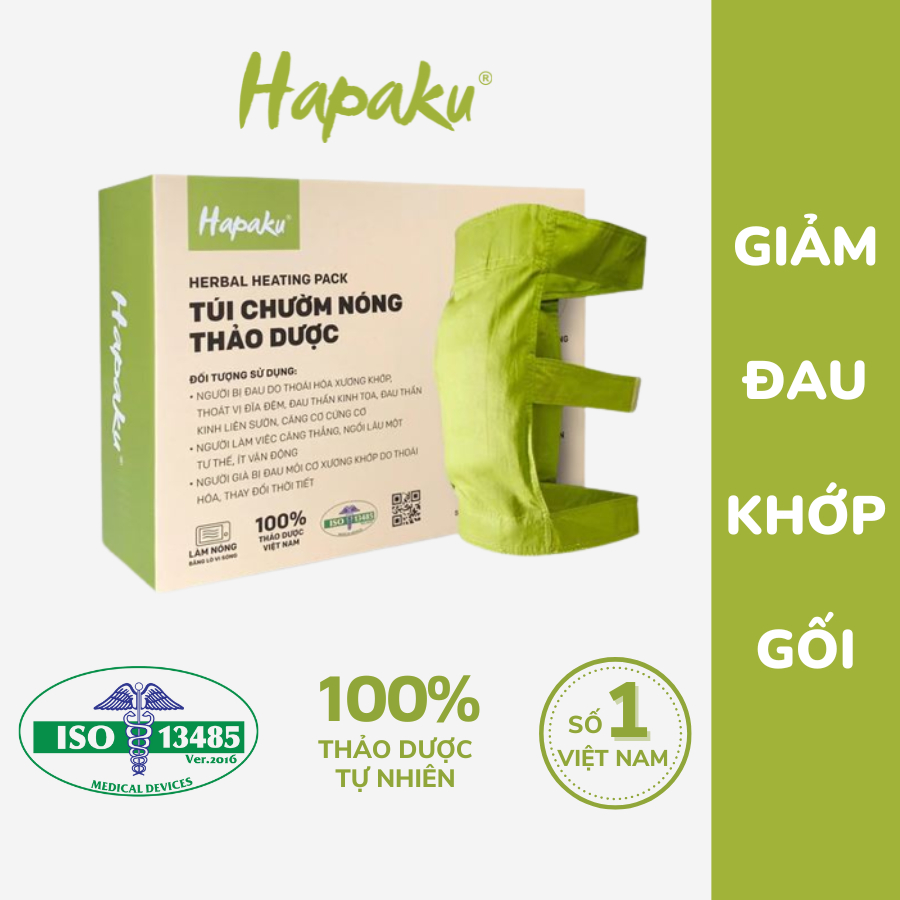 Túi Chườm Thảo Dược Giảm Đau Đầu Gối, Nhức Mỏi Khớp Gối HAPAKU Làm Nóng Bằng Lò Vi Sóng