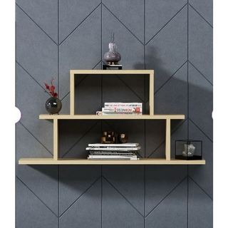 Kệ treo tường trang trí ba tầng bằng gỗ MDF