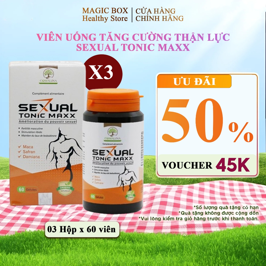 [CHÍNH HÃNG] SEXUAL TONIC MAXX – Viên Uống Tăng Cường Sinh Lý Nam Giới - Combo 03 Hộp 180 viên