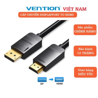 Cáp chuyển đổi Displayport sang HDMI Vention dài 1.5m - 3m