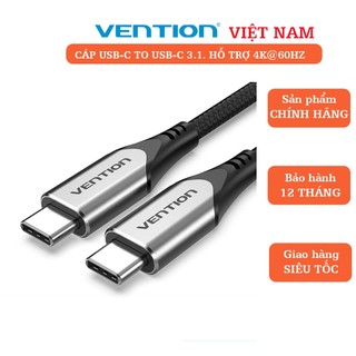 Cáp usb type c 3.1 to usb type c dài 50cm vention hỗ trợ 4k@60hz