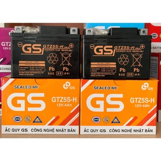 Bình ắc quy 12v gs gtz5s-h, 12v - 4ah dùng cho ab 110, future x, future led, grande khoá cơ, acruzo, ex 150