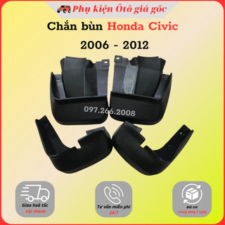 Bộ 4 chắn bùn xe honda civic đời 2006 - 2010, 2011, 2012 nhựa dẻo cao cấp