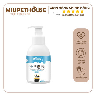 Bọt tắm khô borammy 400ml tinh chất dầu dừa làm sạch nhanh cho chó mèo - miupet house