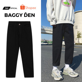 Quần baggy đen nam nữ ống rộng , dáng xuông , không phai màu