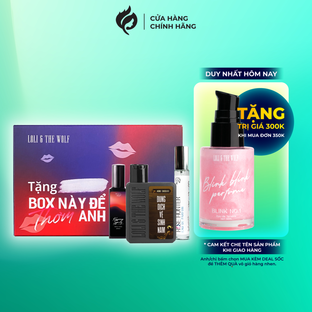 Bộ Quà Tặng Nam Giới BOX THƠM ANH Loli & The Wolf On- DDVS Nam 80ml & Nước Hoa Nam 10ml & Kissing Spray 20ml Best Seller