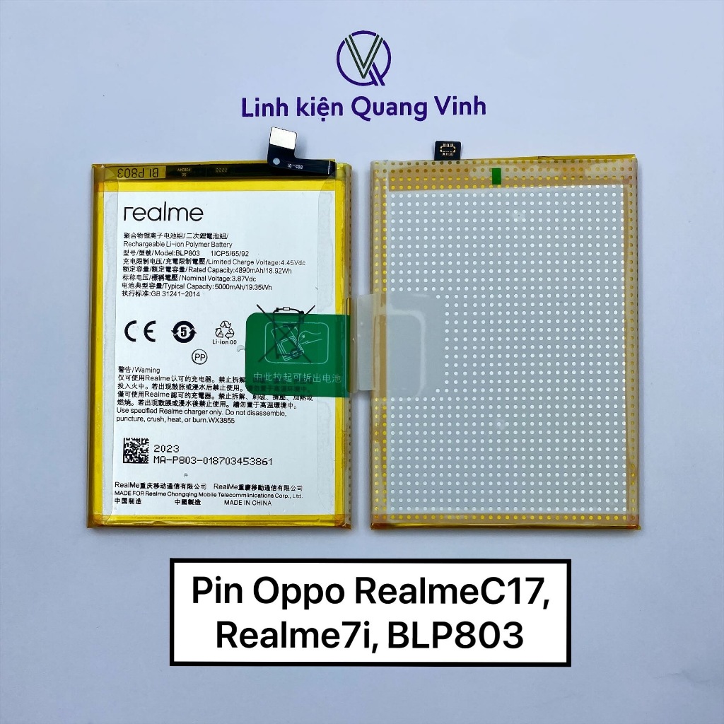 Pin Oppo RealmeC17, RealmeV3, Realme7i, BLP803