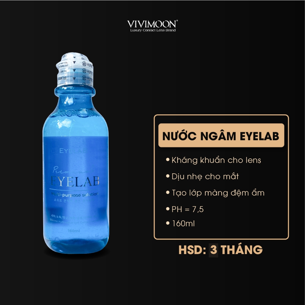 Nước ngâm rửa lens VIVIMOON kháng khuẩn dịu nhẹ cho kính áp tròng Eyelab