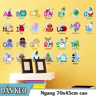 Decal trang trí tường - Bảng Chữ Cái Hoạt Hình